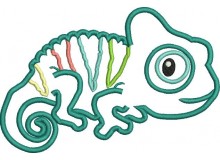 Stickdatei - Chamäleon Reptil Satin Appli